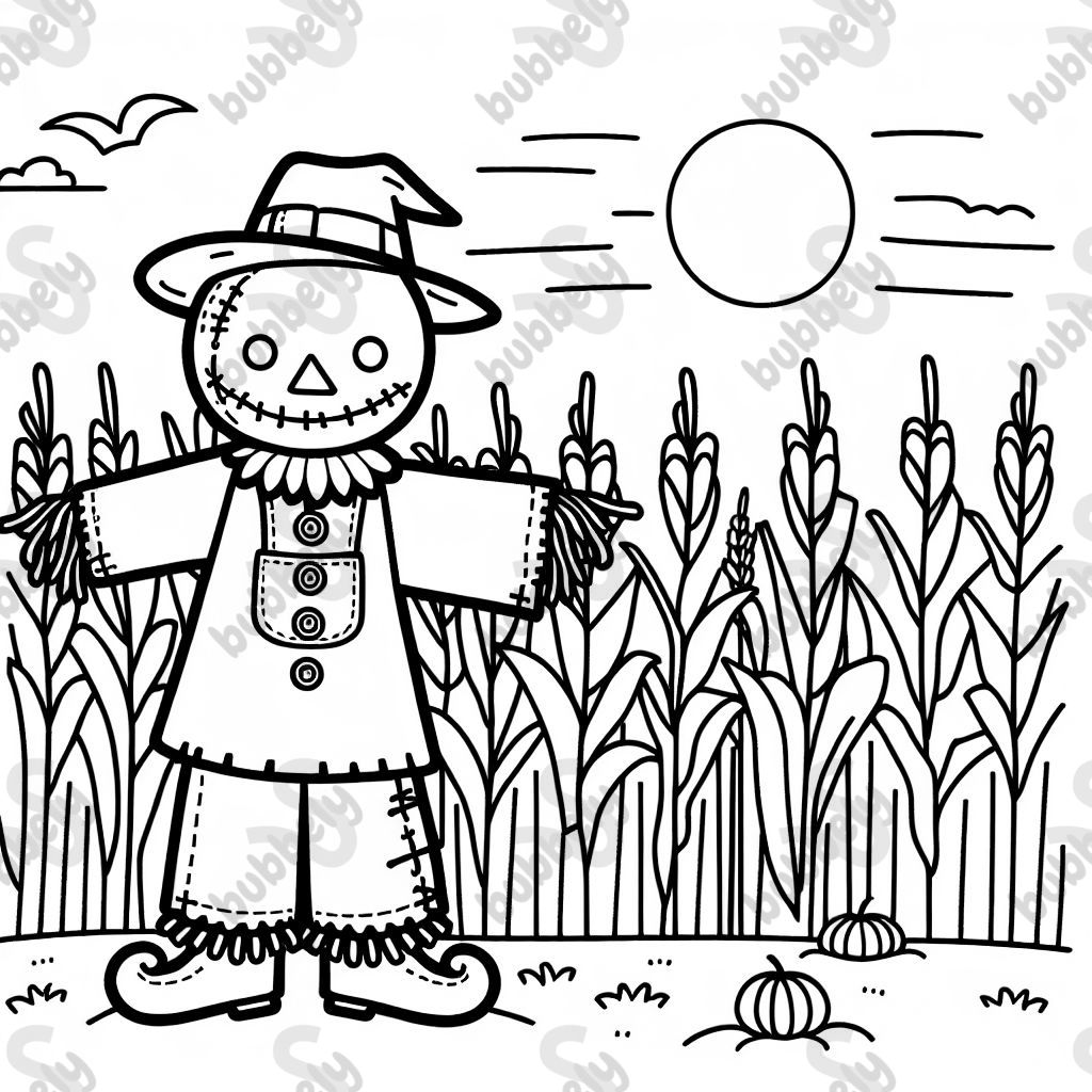 Scarecrow in corn field 
