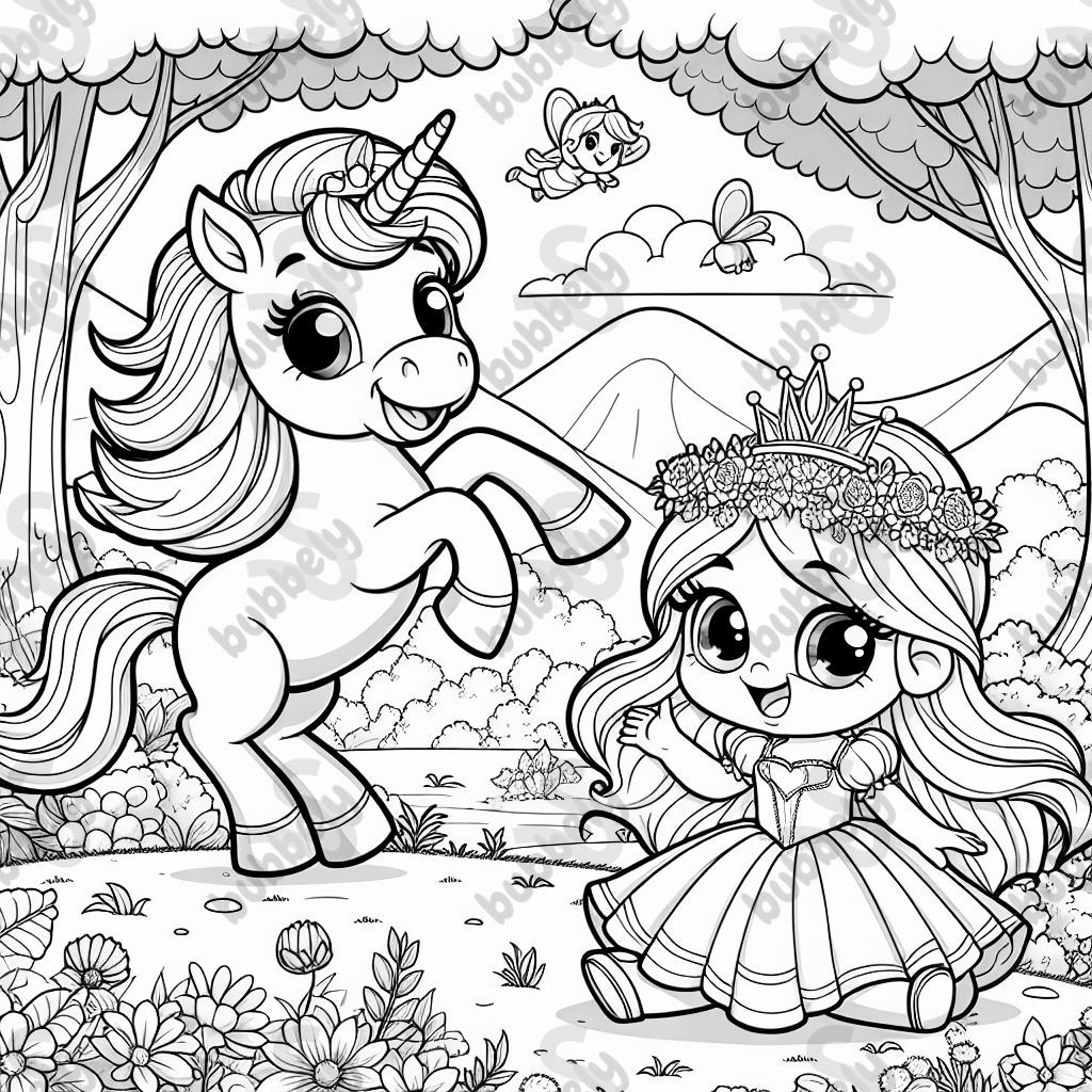 Unicorn and a princess 