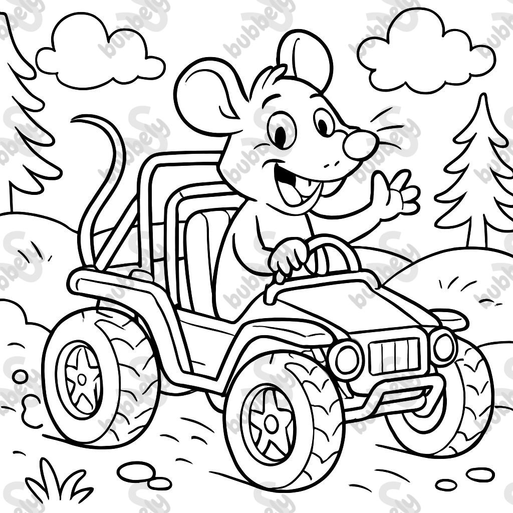 a rat in an offroad buggy