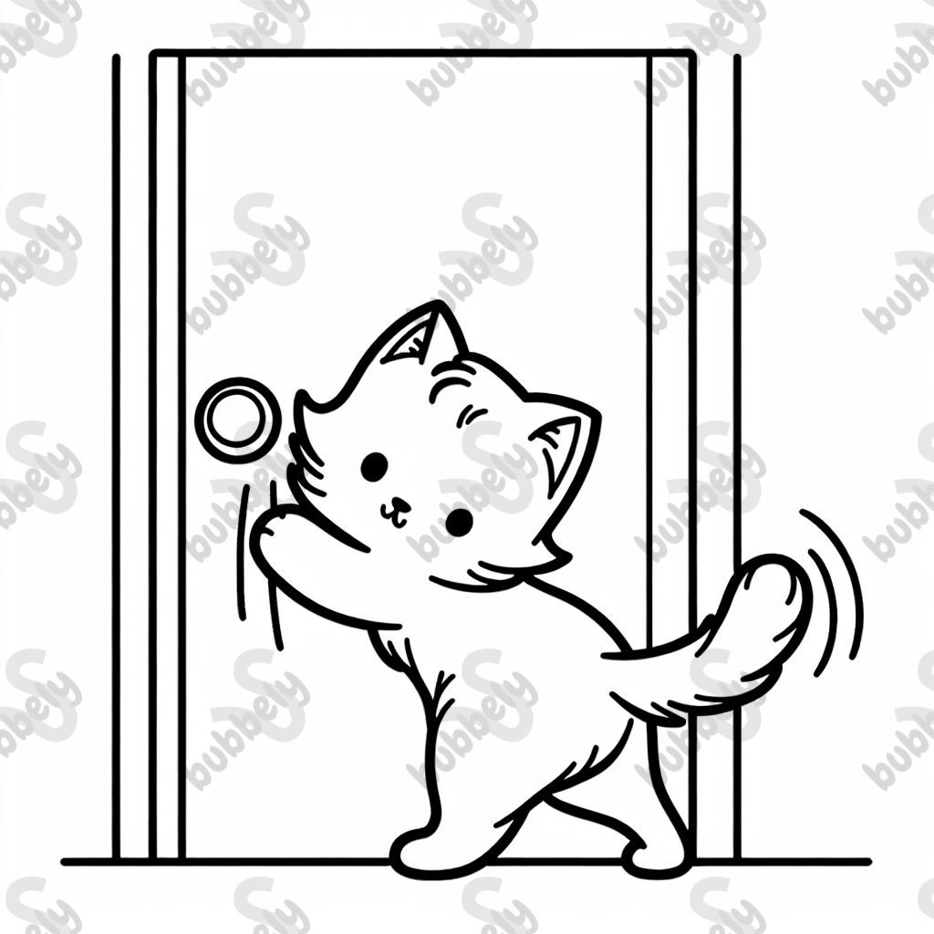 eine Katze die an der Tür kratzt