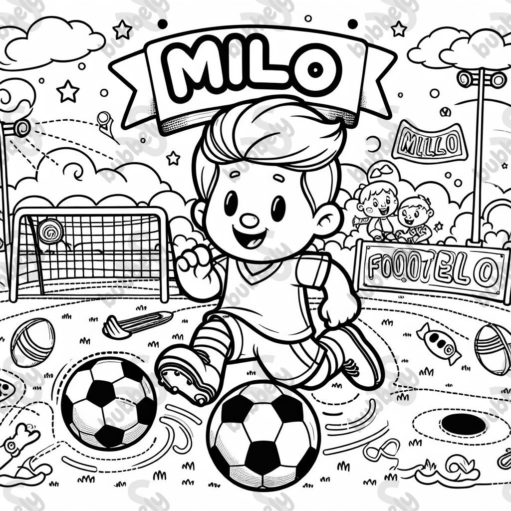 football theme with the name MILO