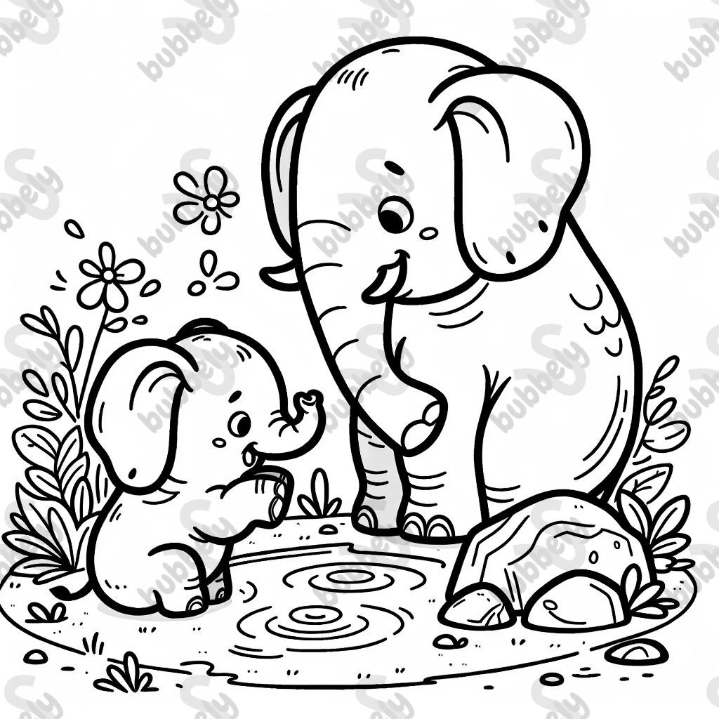 an elephant with baby elephant