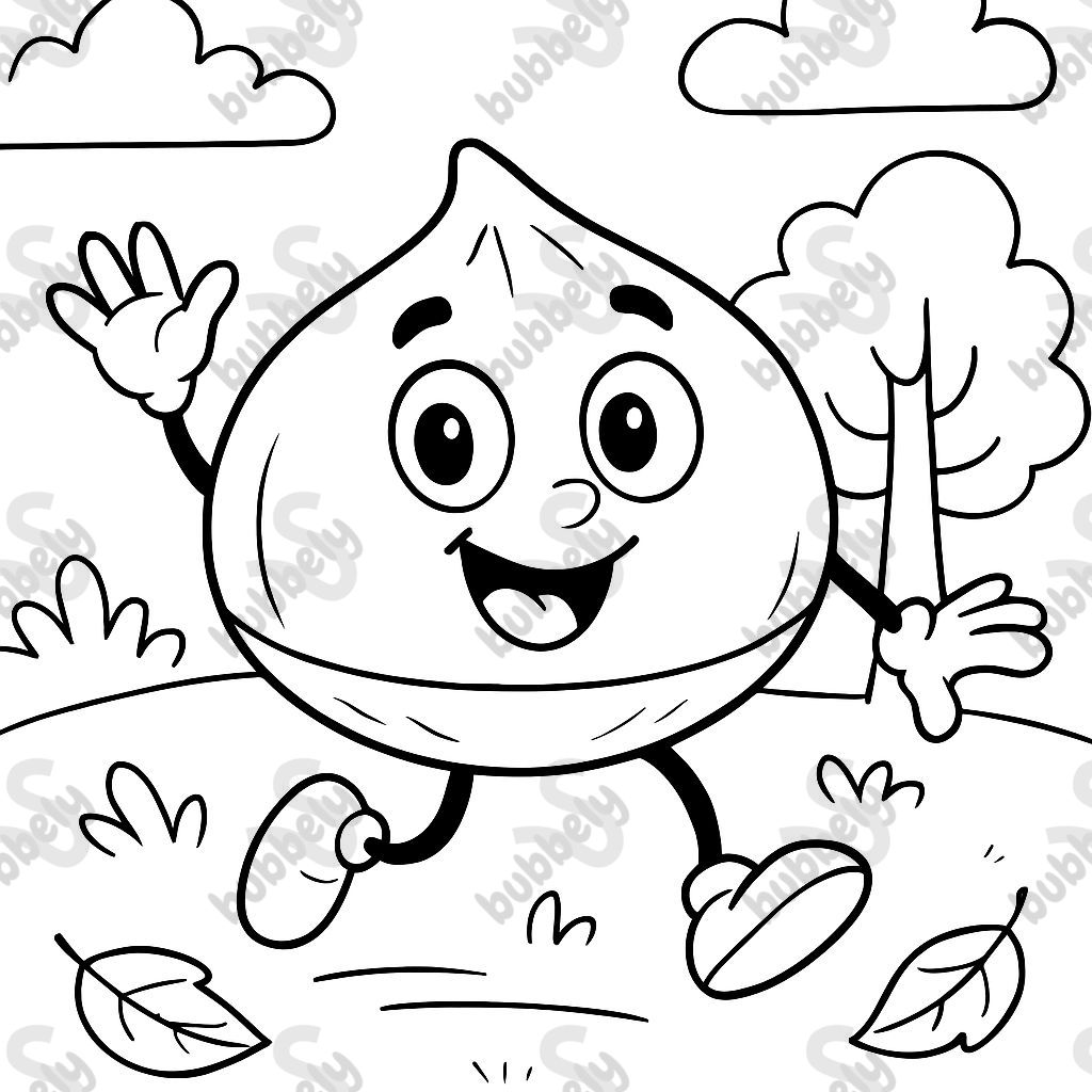 a chestnut with legs and hands