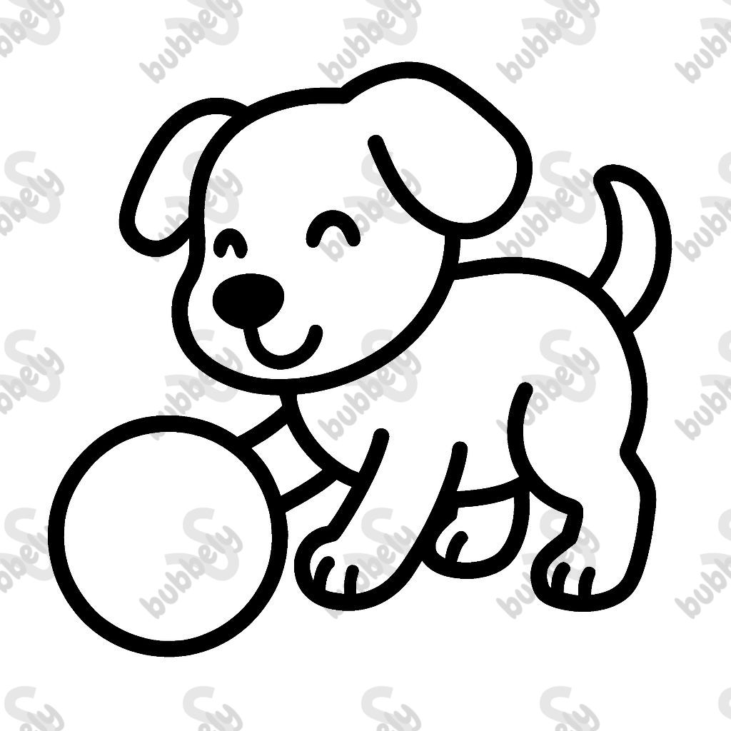 un chien jouant avec une balle