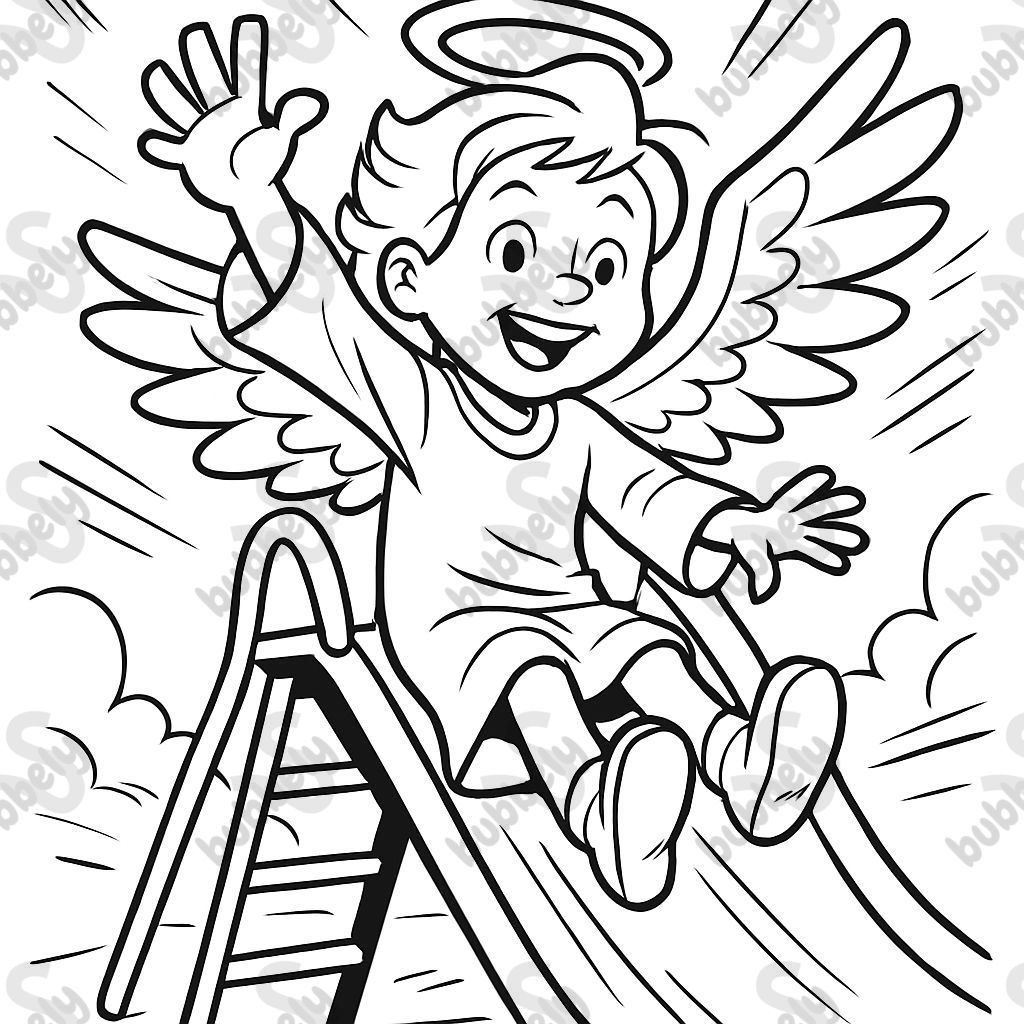 ange sur un toboggan