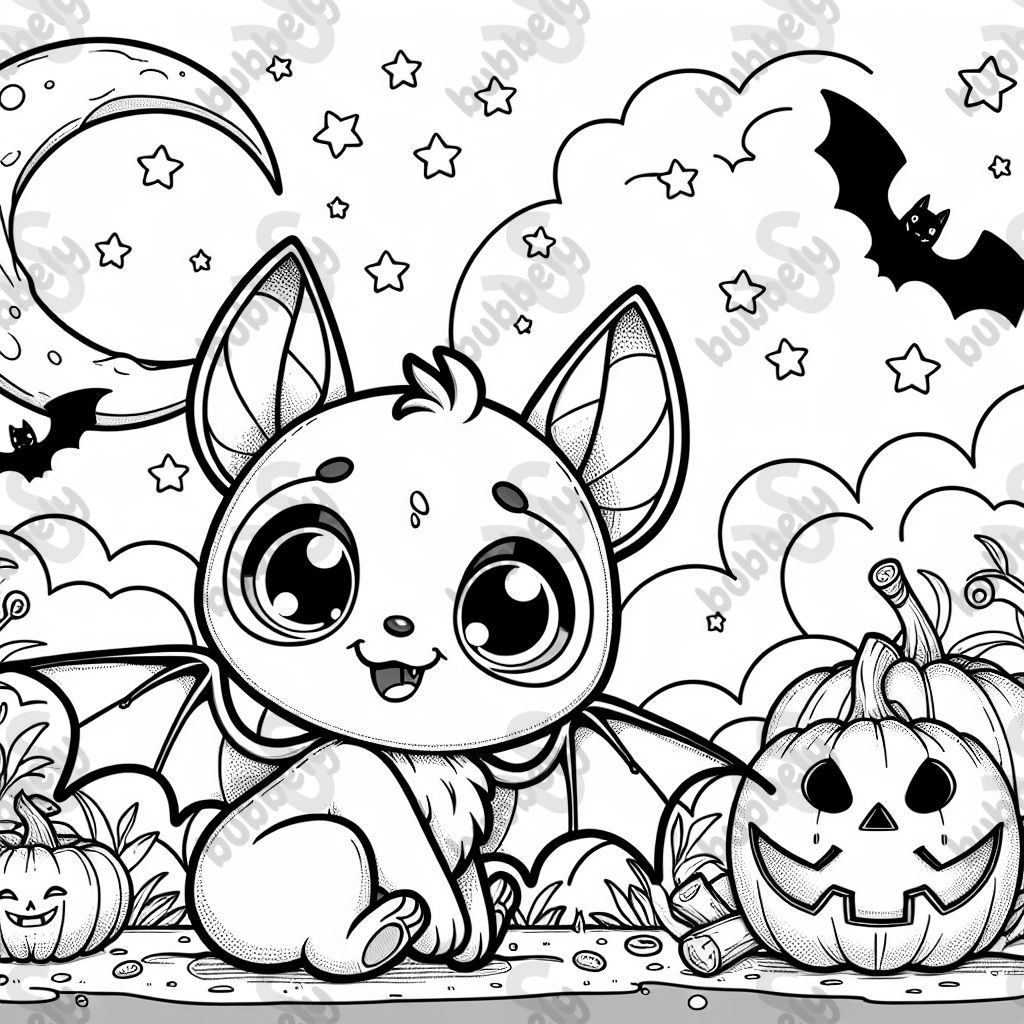 Friendly bat on halloween