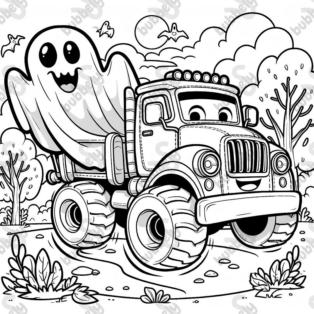 Monstertruck verkleidet sich als Geist