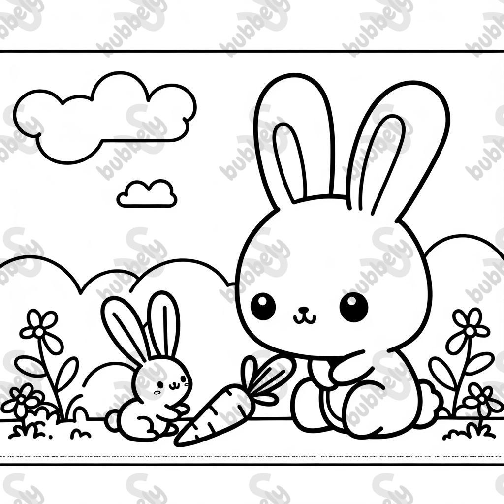 eine karotte und ein kaninchen