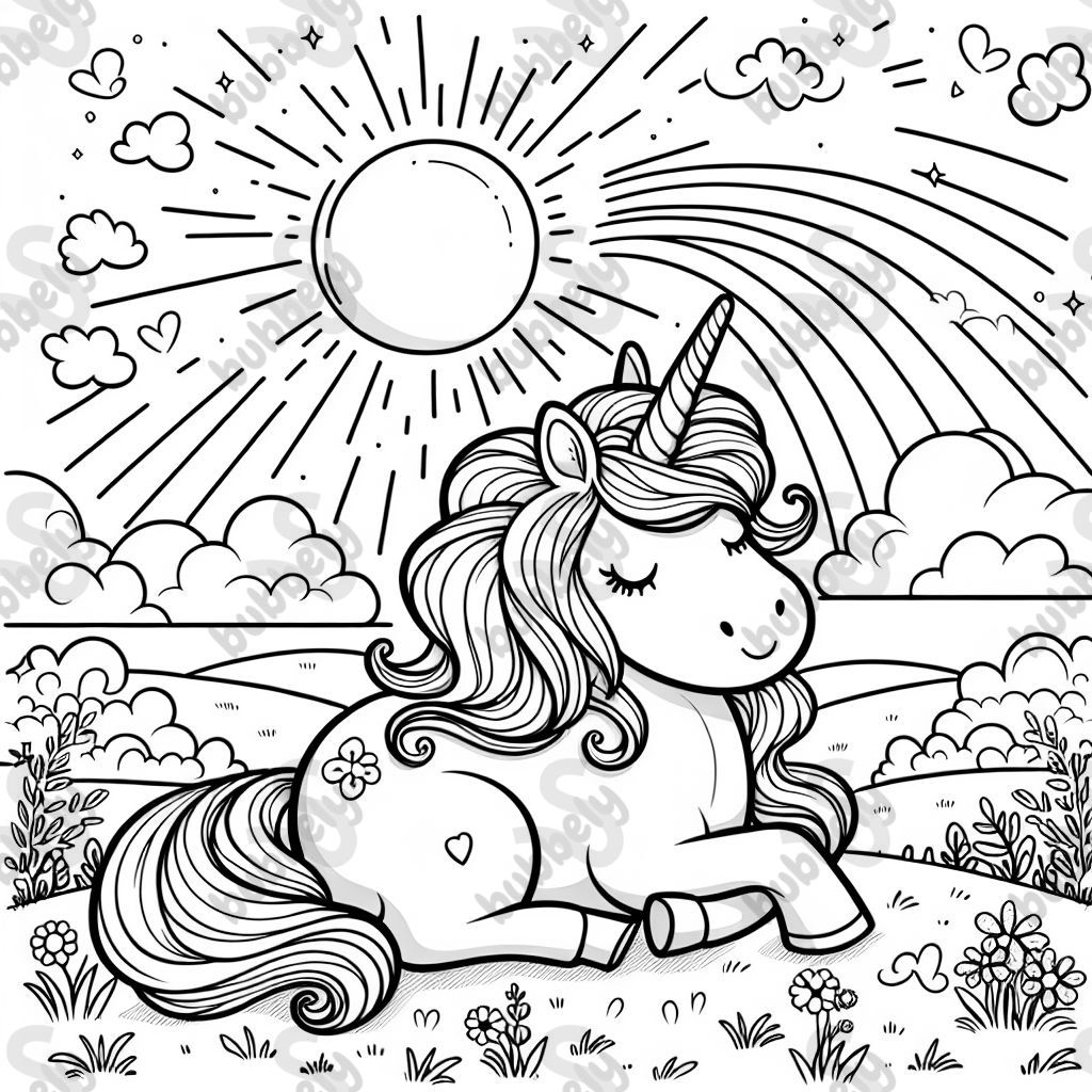 ein Einhorn mit einer Sonne