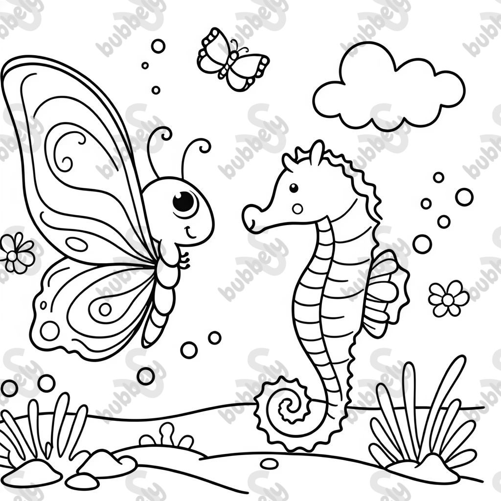 Schmetterling und Seepferdchen