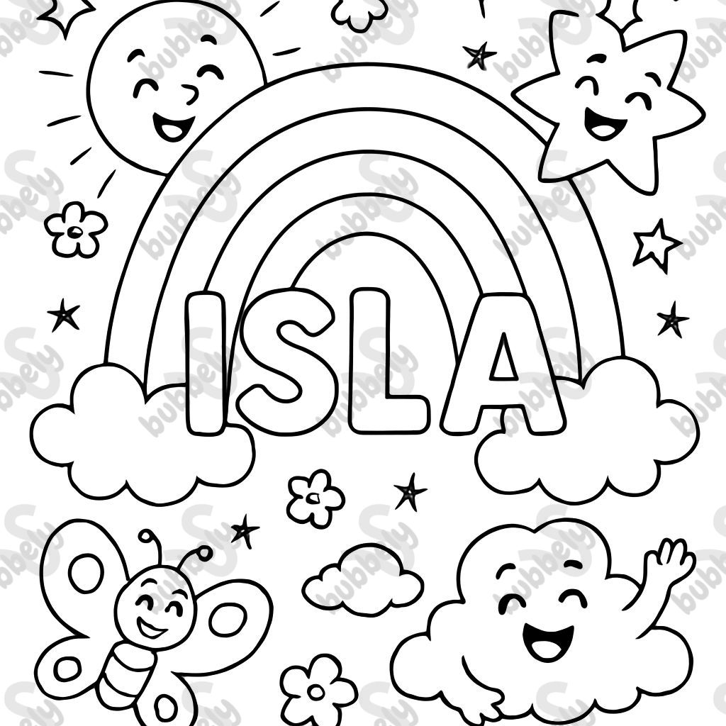 ARC-EN-CIEL AVEC LE NOM ISLA AU MILIEU ARC-EN-CIEL AVEC LE NOM ISLA AU MILIEU