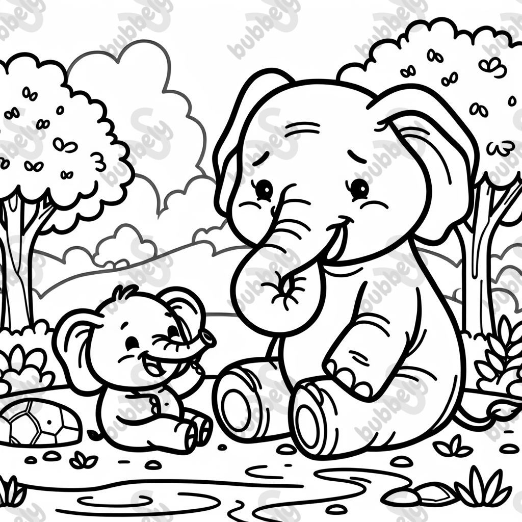 Elefant mit baby