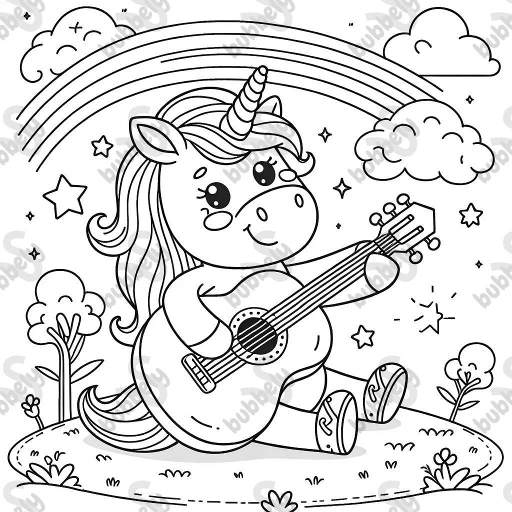 einhorn mit gitarre