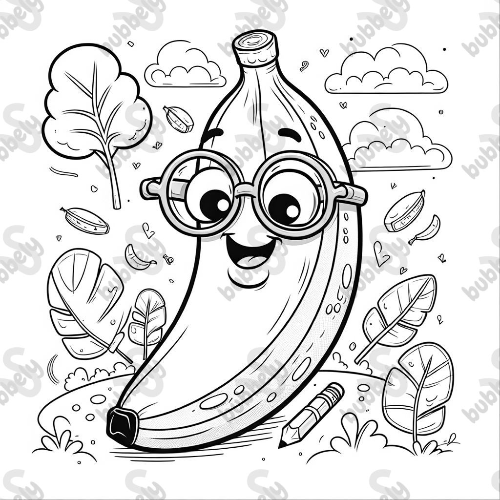 Super long Banana wearing spectacles