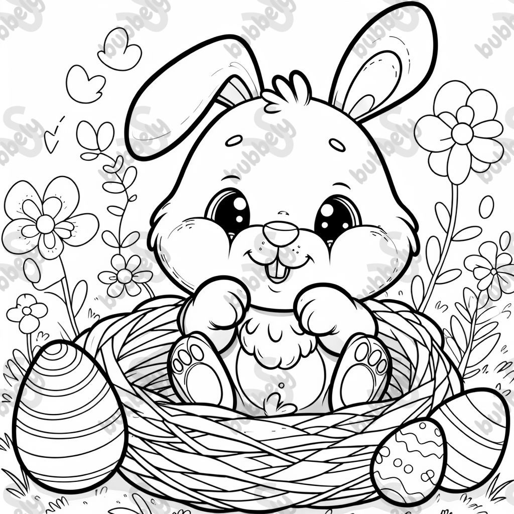 A Easter bunny with a nest
