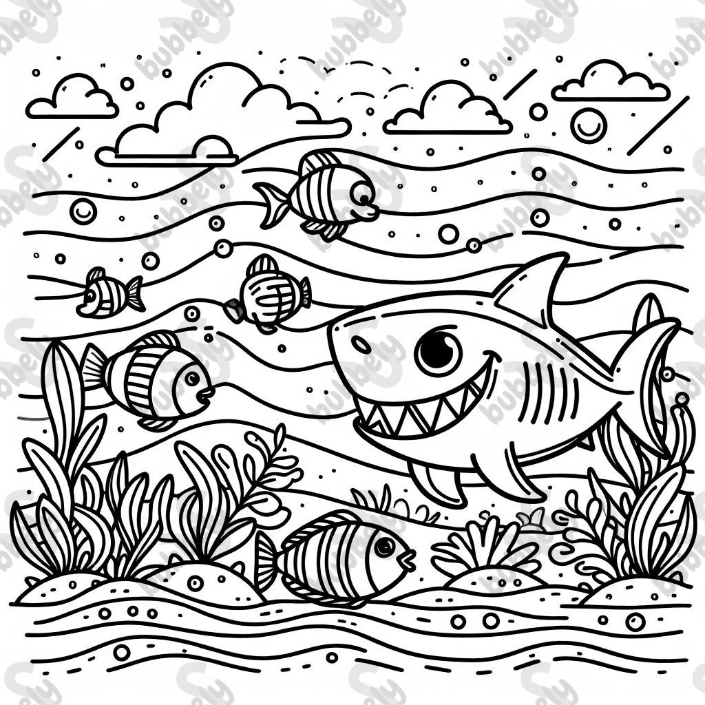 Un requin avec des poissons Un requin avec des poissons