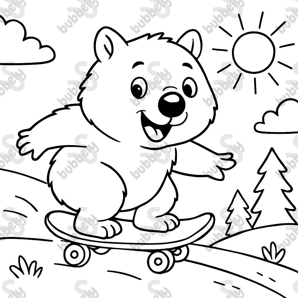a wombat on a skateboard a wombat on a skateboard