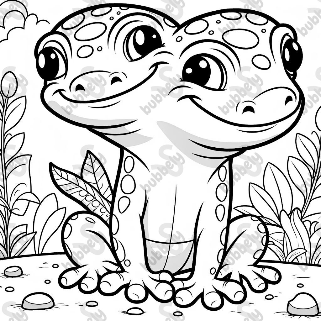 Gecko mit zwei köpfen