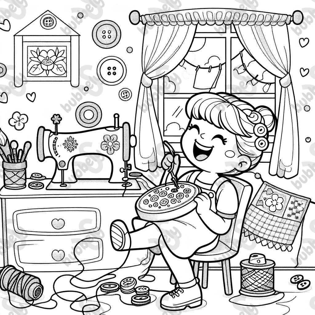 Mother's Day Kati at Work in the Embroidery