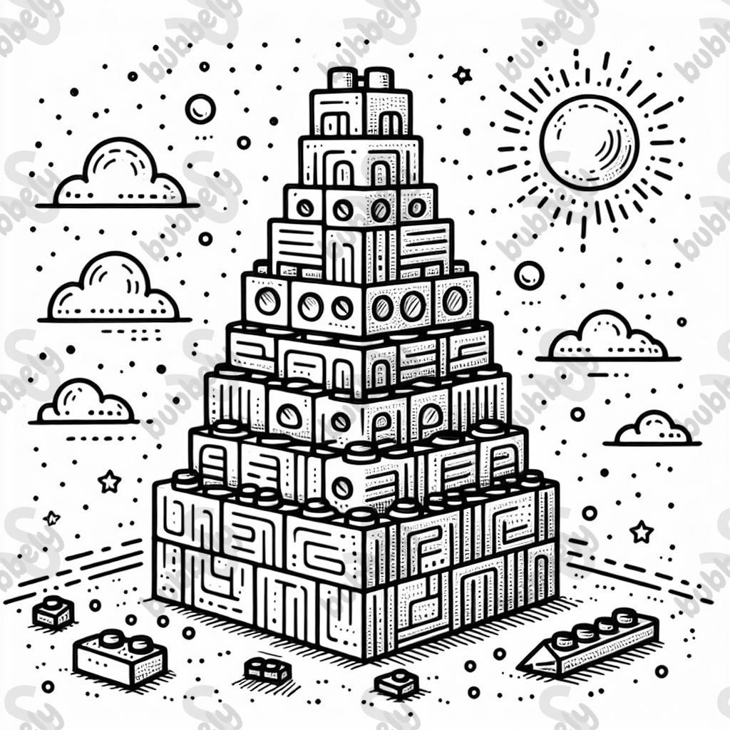 a tower made of legos