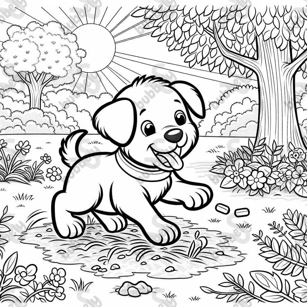 a puppy in some dirt