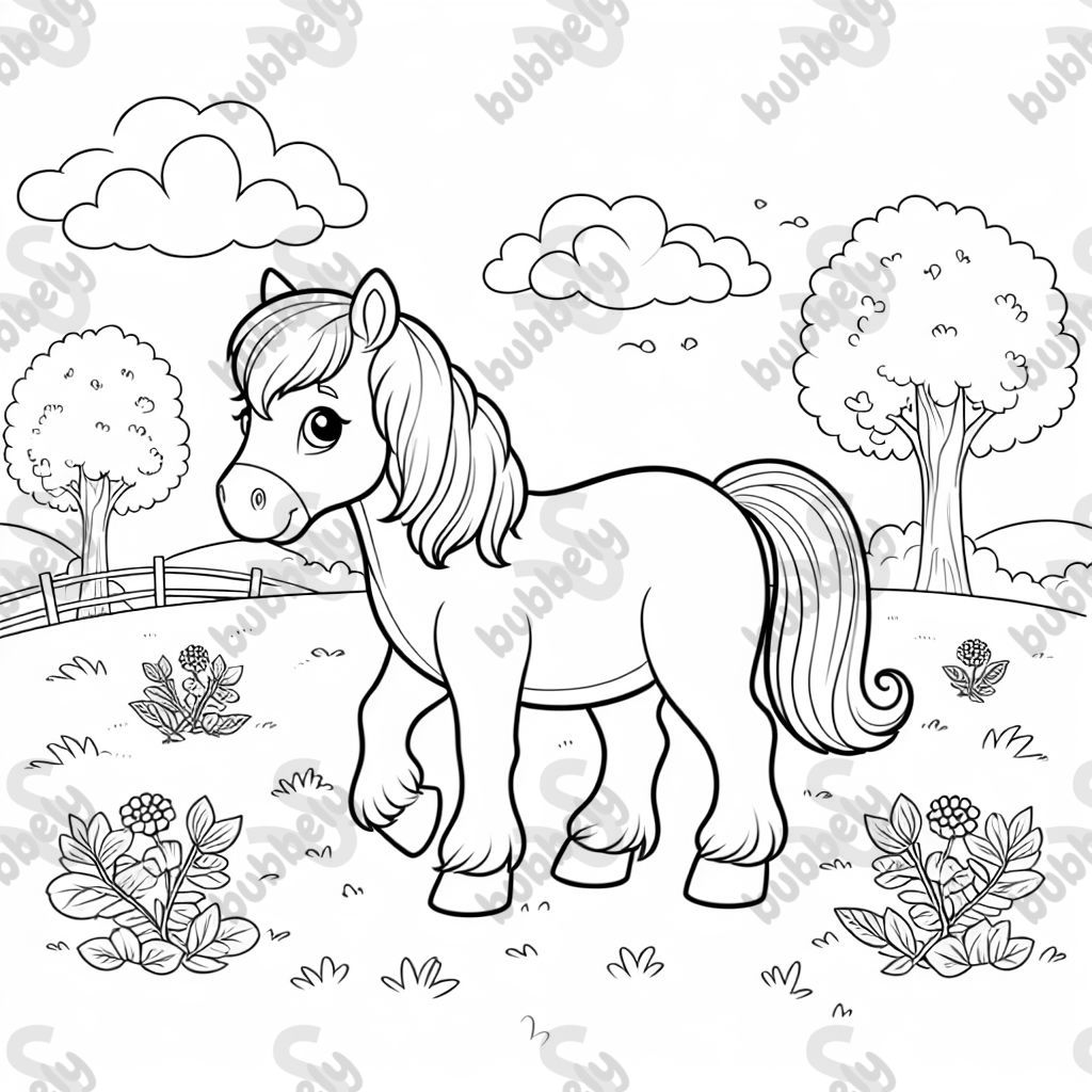 un cheval dans la nature