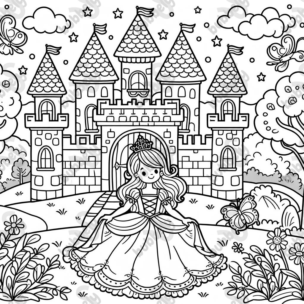 a princess in a castle