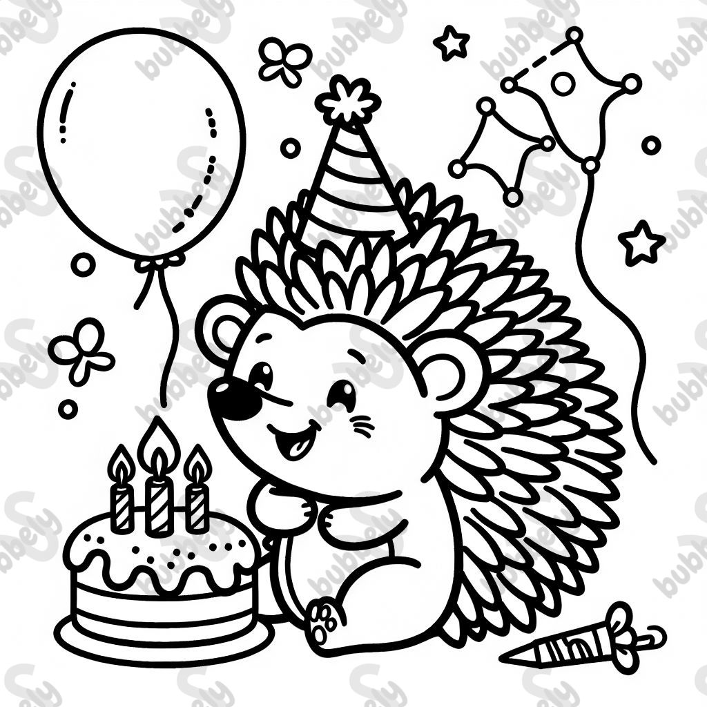Geburtstag feiernde Igel.