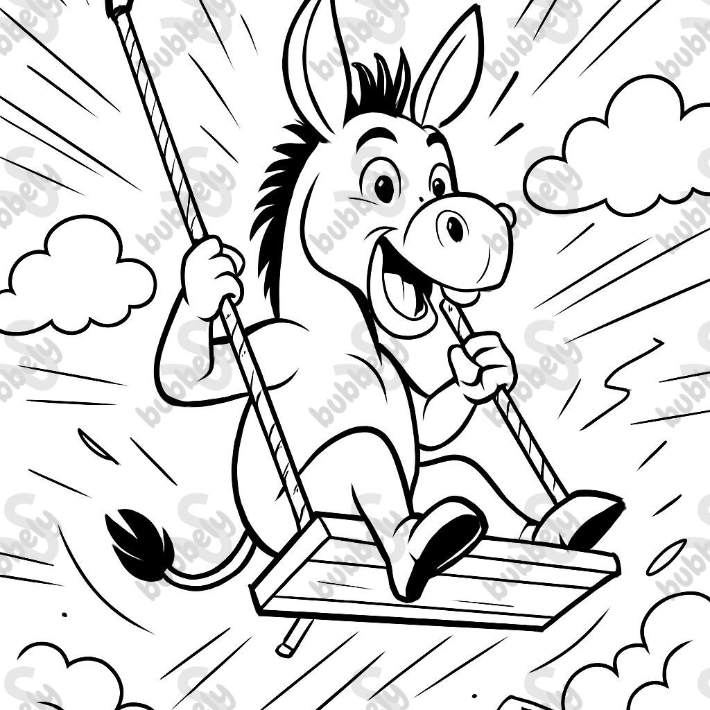 Donkey on a swing