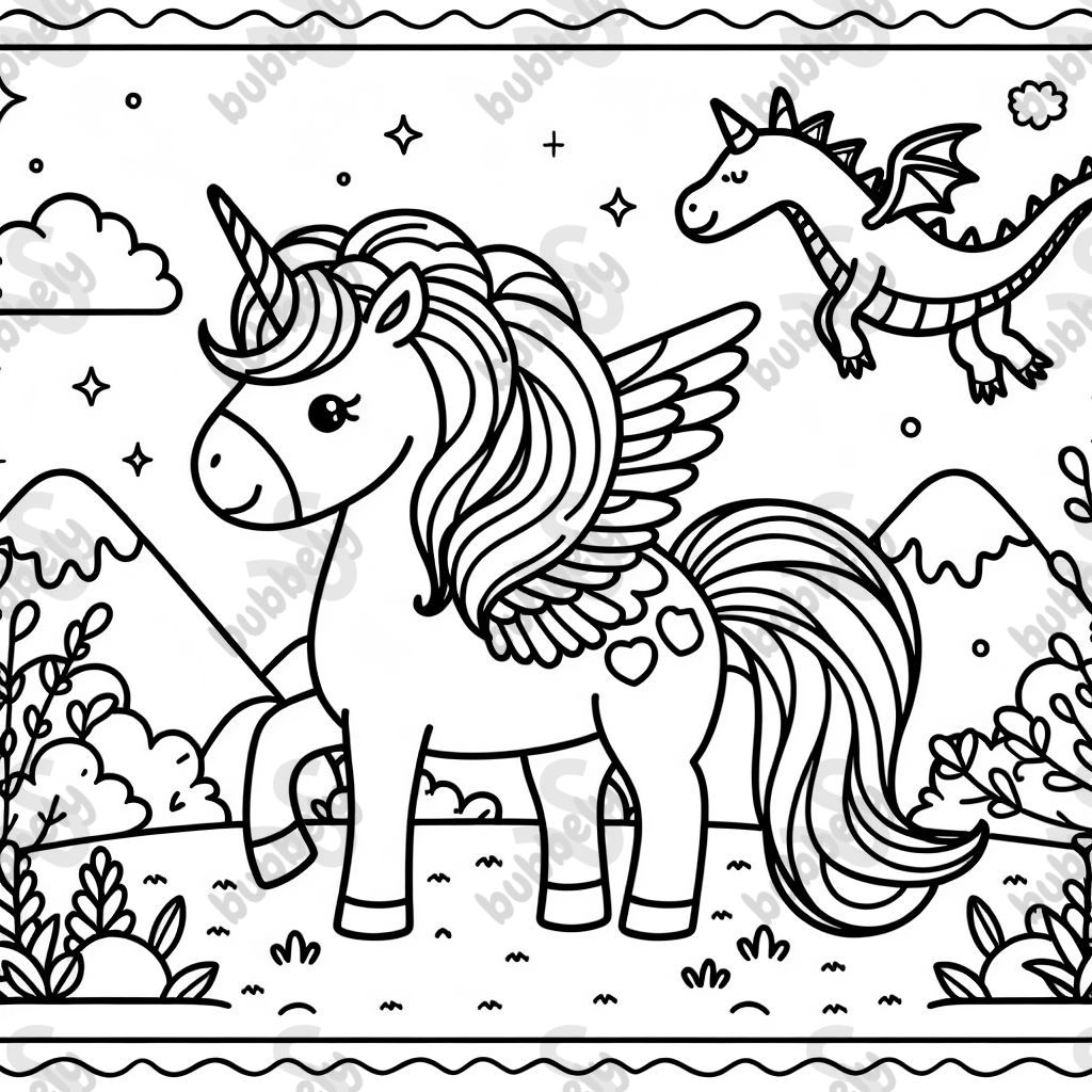 Unicorn with dragon wings