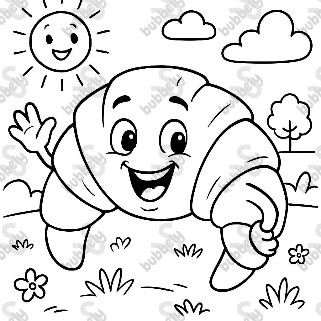 A laughing croissant