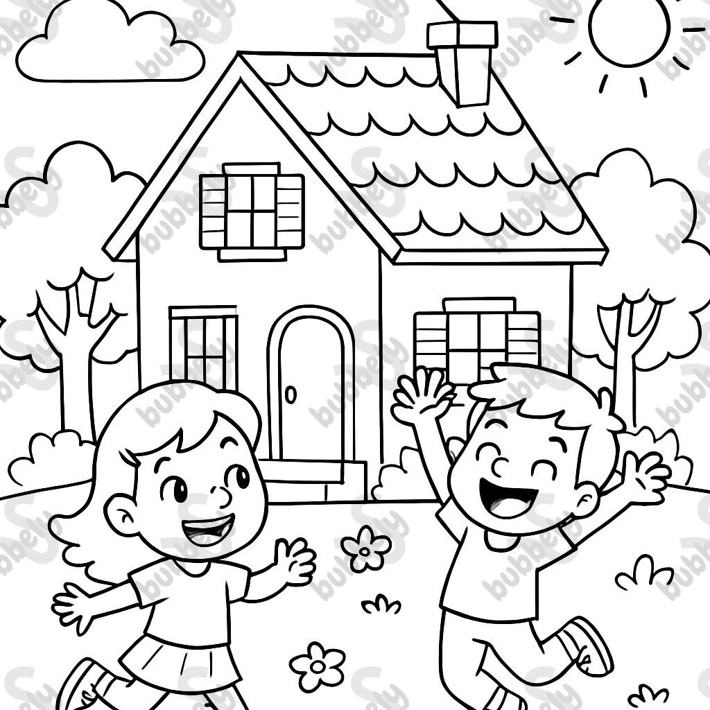 A green house with a yellow roof