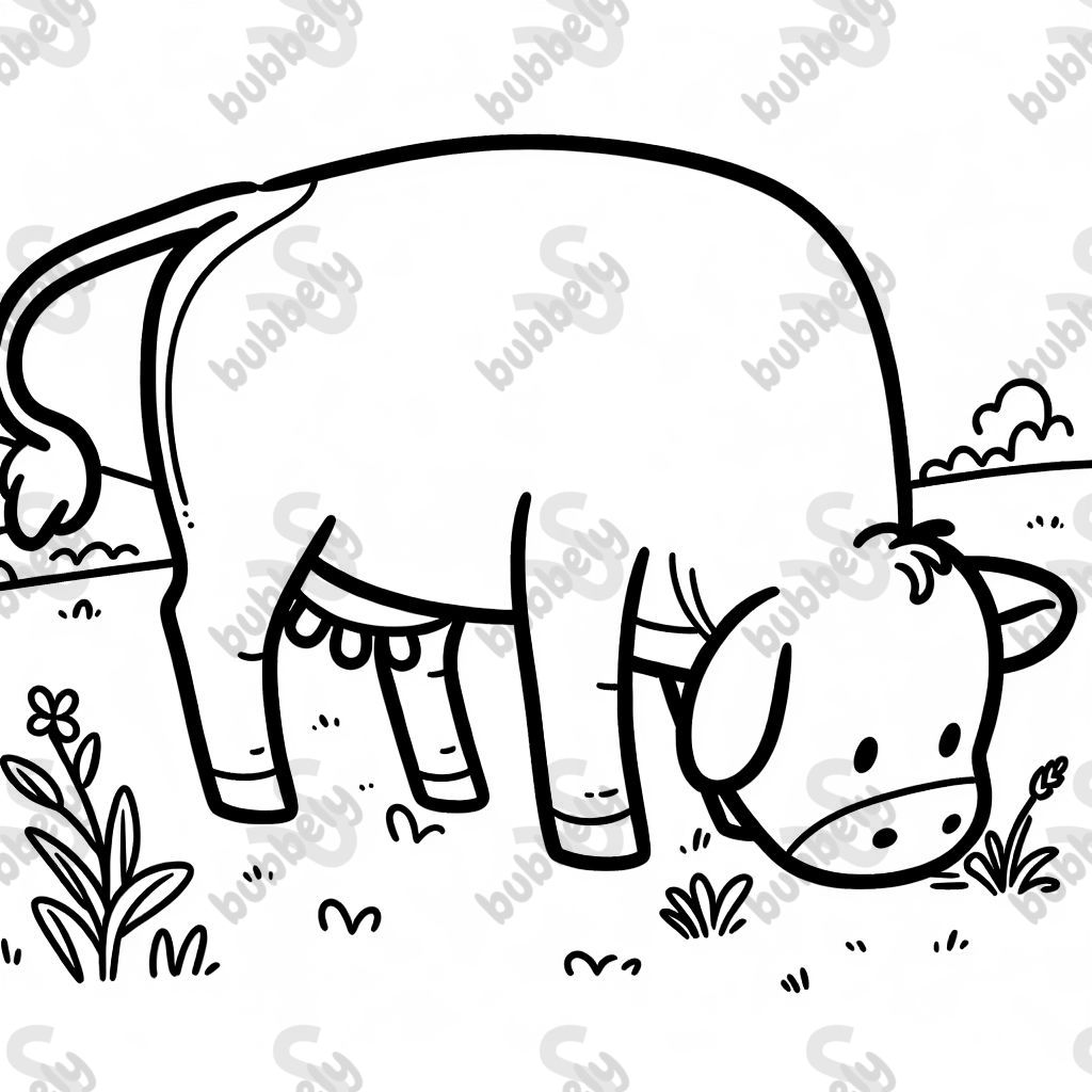 a cow grazing