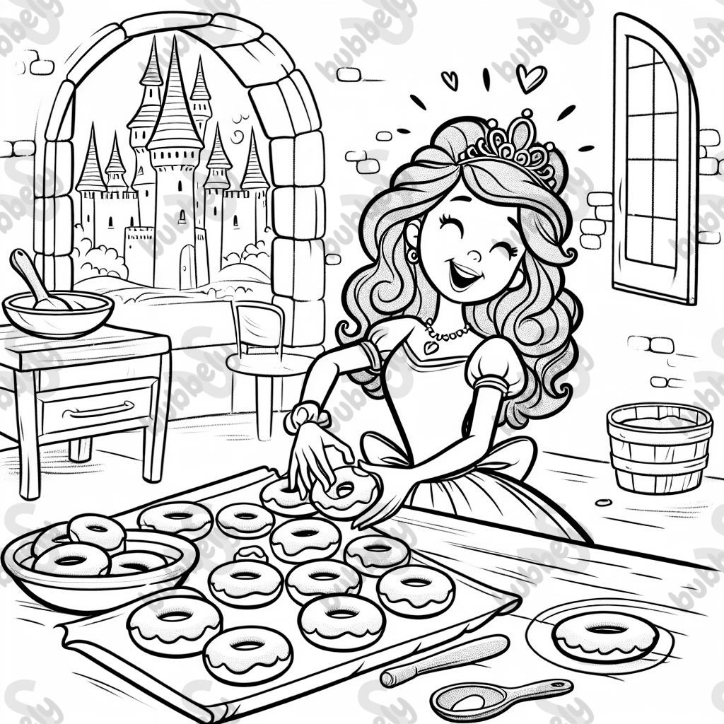 Une princesse faisant des donuts