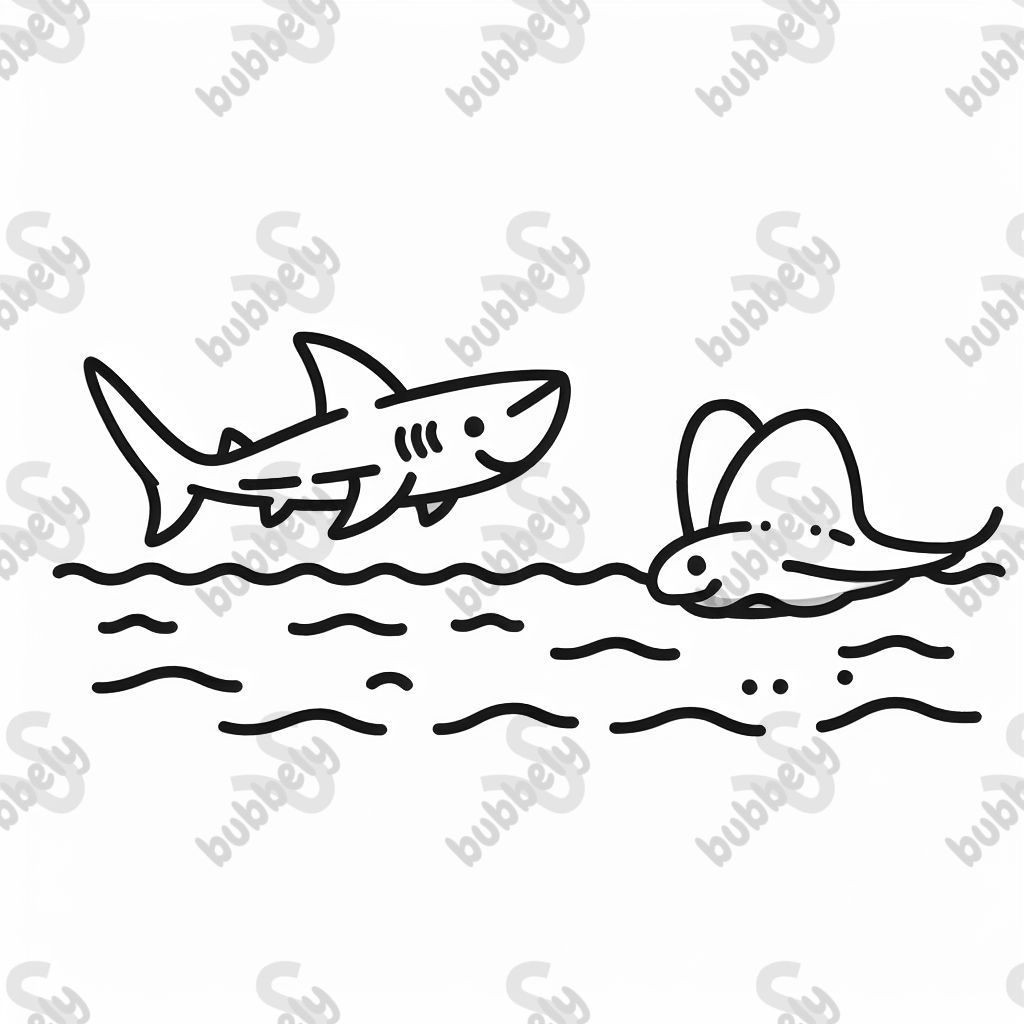 un requin et une raie dans l'océan un requin et une raie dans l'océan