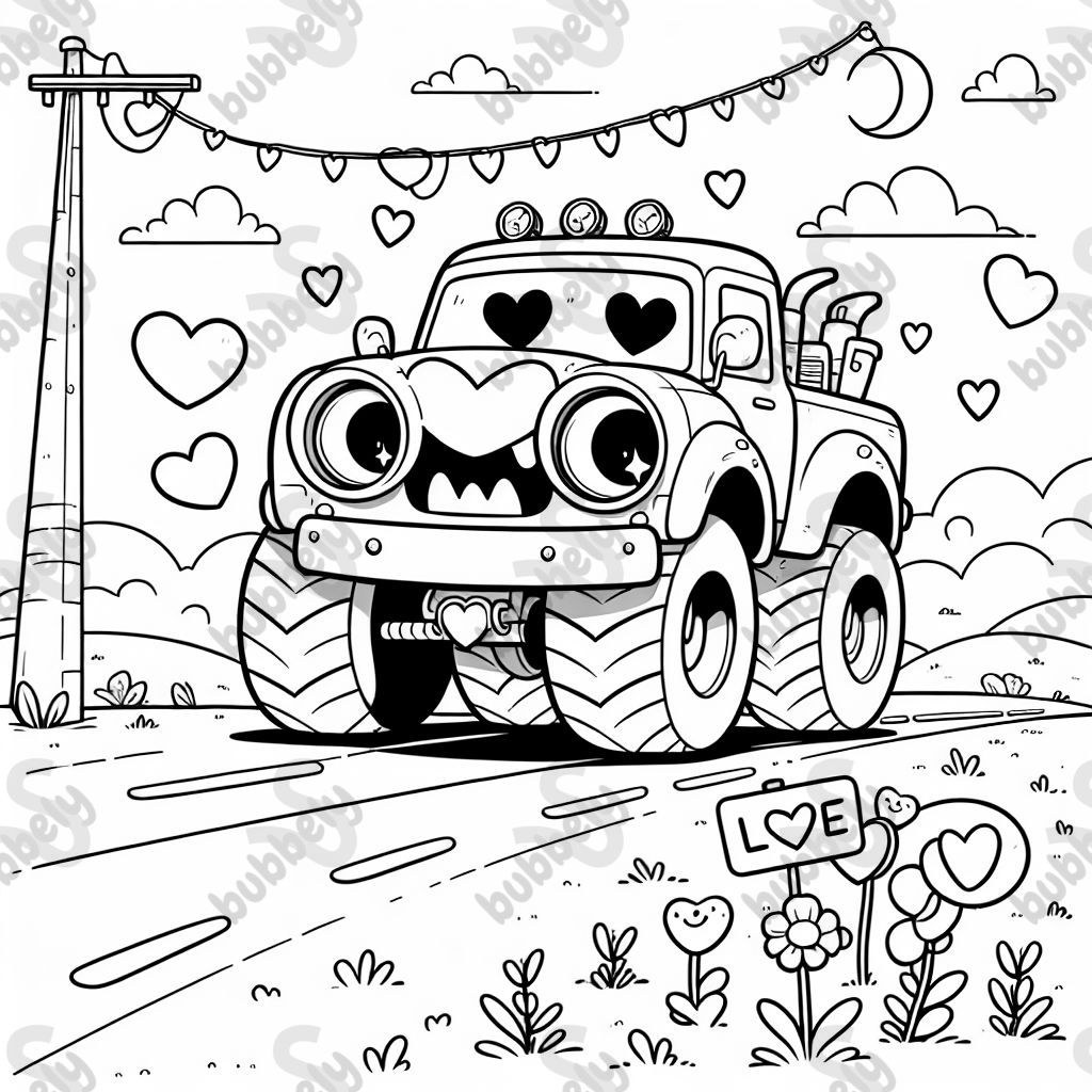 Monster truck valentine