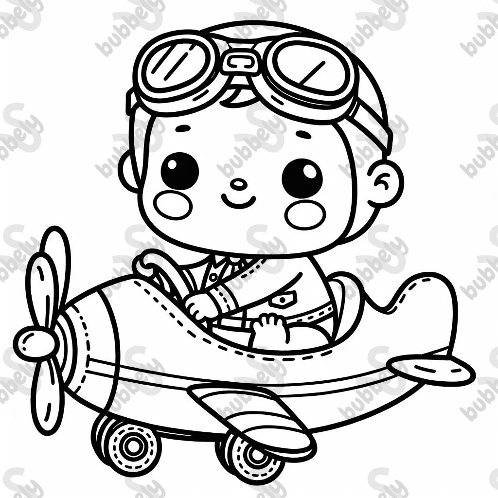 Ein Baby in einem Flieger mit Fliegerbrille