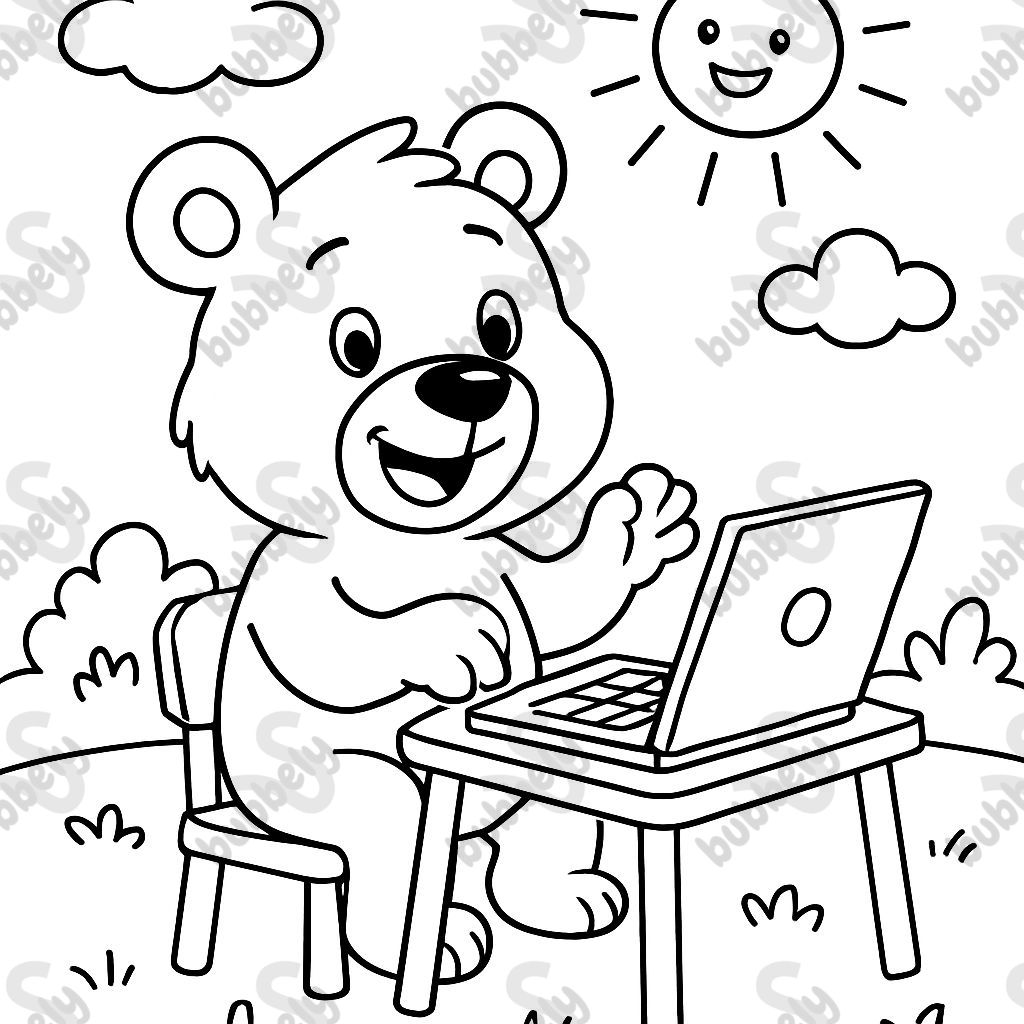 a bear with a computer a bear with a computer