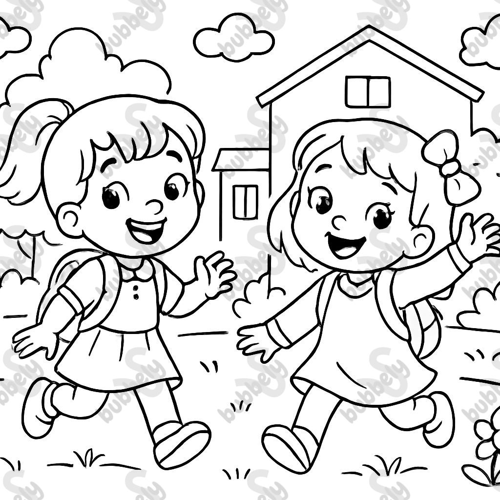 2 little girls in kindergarten