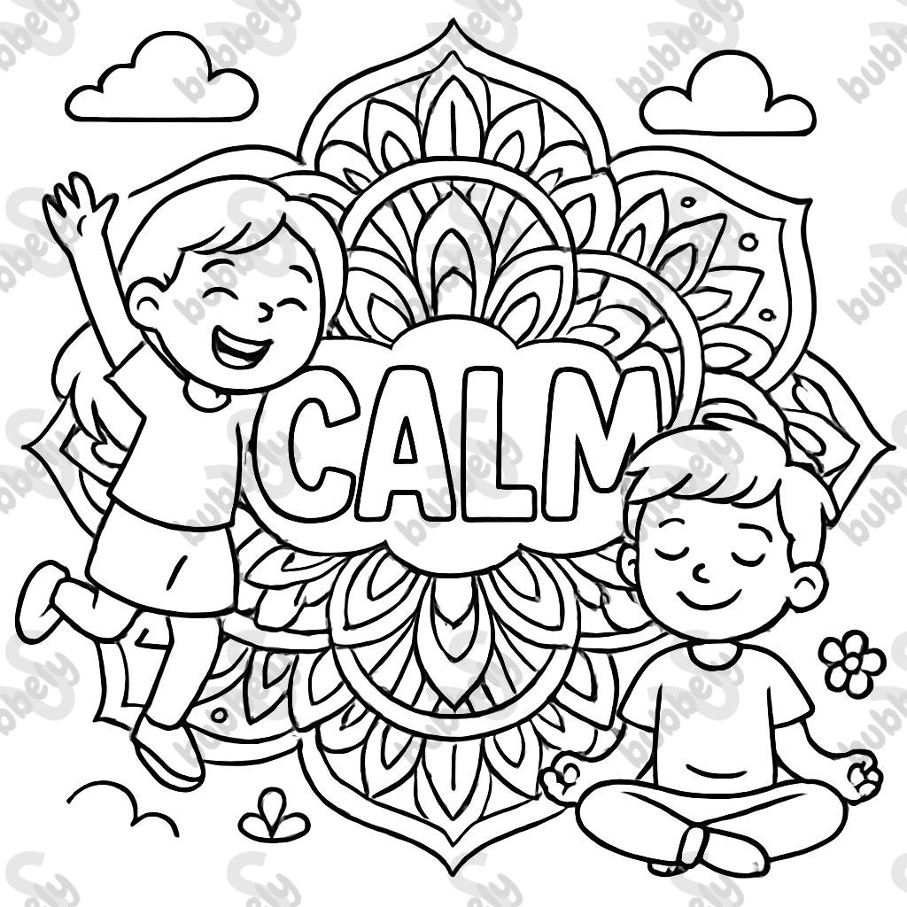 the word calm in a mandala coloring page the word calm in a mandala coloring page