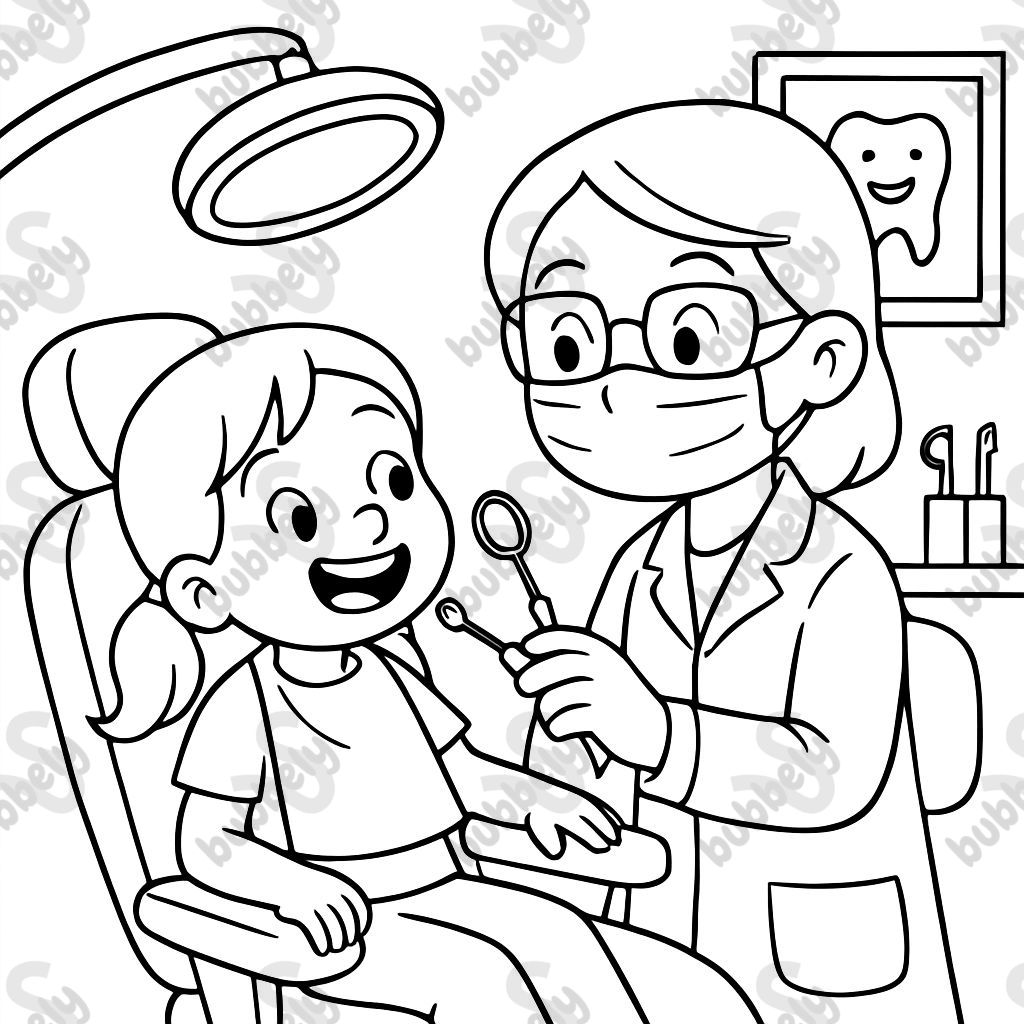 Girl at the dentist
