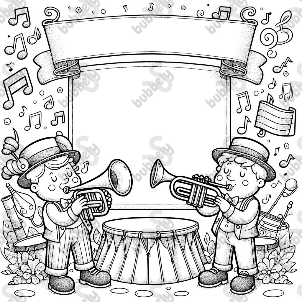 Musiker lustig trompete Klarinette noten leerer Banner