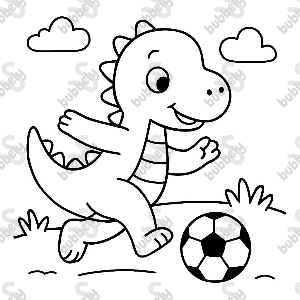 un dinosaure jouant au football