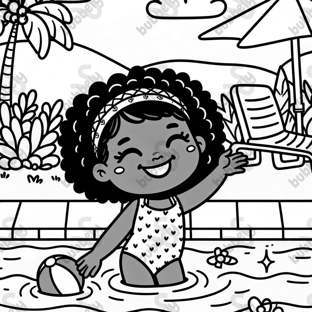 Black girl at the pool