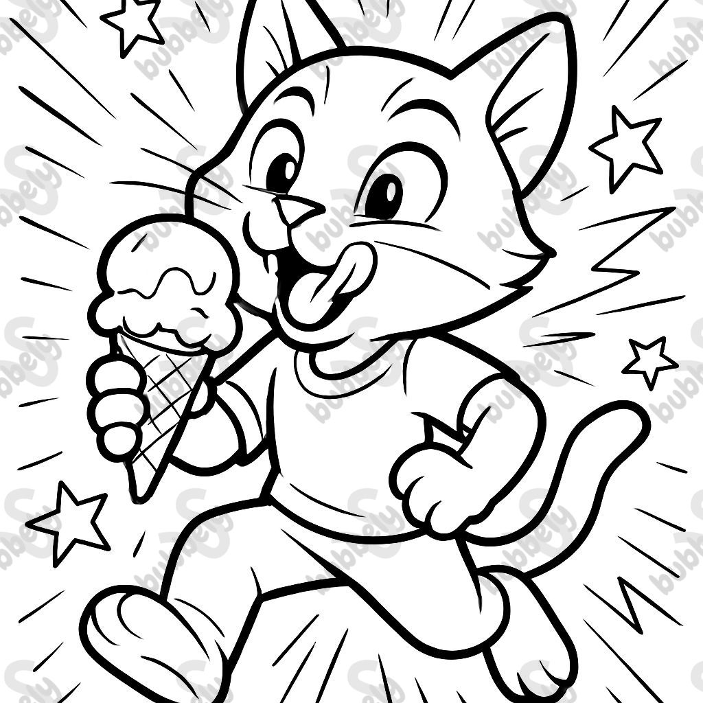 A cat eating ice cream