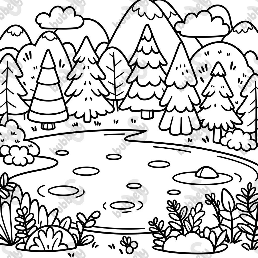 A lake surrounded by trees