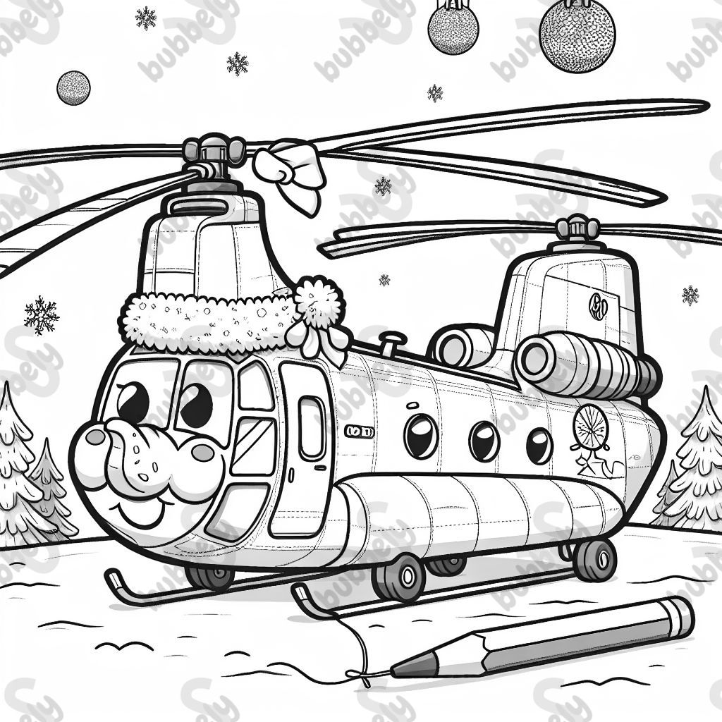 Christmas chinook helicopter with an elephant logo 