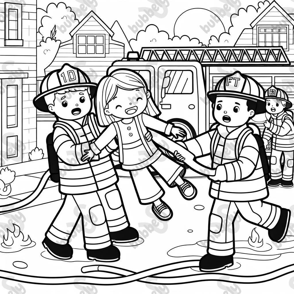 mädchen wird von feuerwehr gerettet