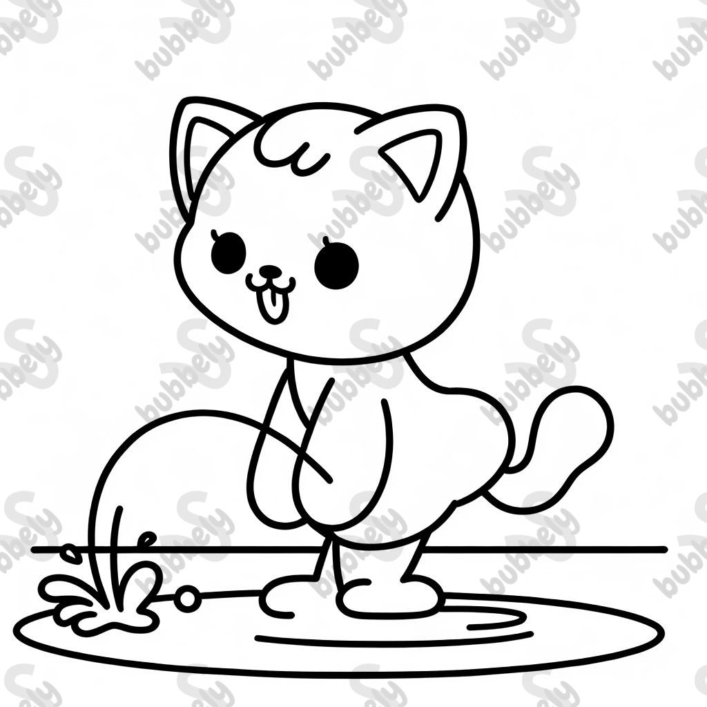 katze pipi in einen pool