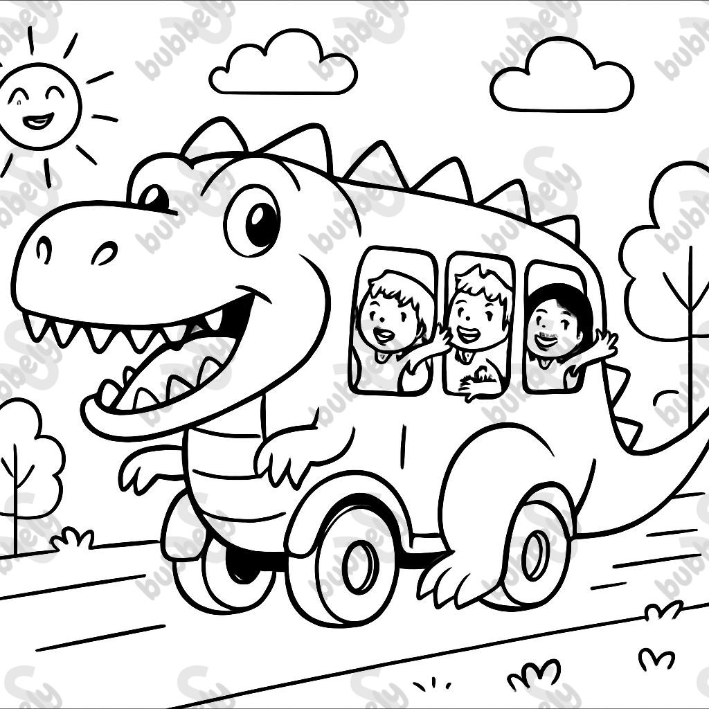 un bus qui ressemble à un dinosaure